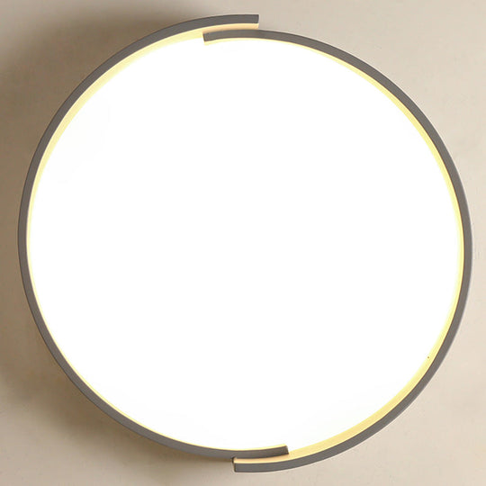 Led Macaroon Style Flush Mount Ceiling Light With Frosted Acrylic Lampshade - Nordic Bedroom Lamp