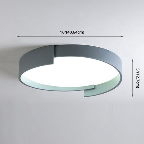 Led Macaroon Style Flush Mount Ceiling Light With Frosted Acrylic Lampshade - Nordic Bedroom Lamp
