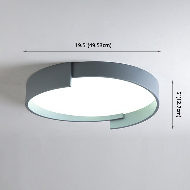 Led Macaroon Style Flush Mount Ceiling Light With Frosted Acrylic Lampshade - Nordic Bedroom Lamp