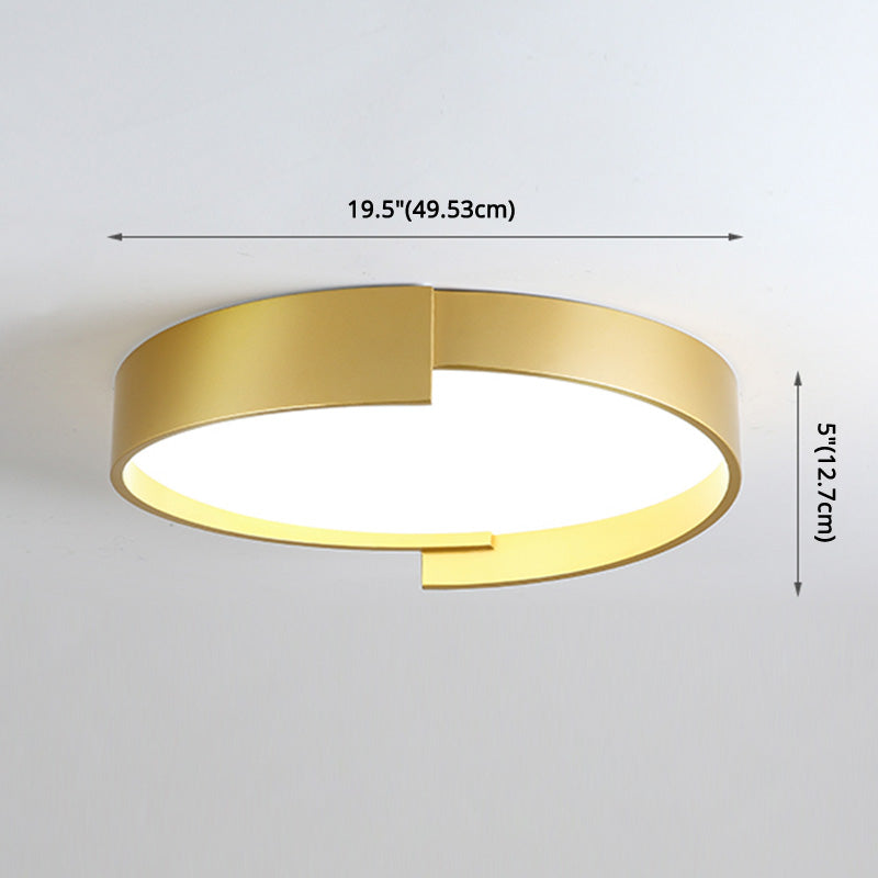 Led Macaroon Style Flush Mount Ceiling Light With Frosted Acrylic Lampshade - Nordic Bedroom Lamp