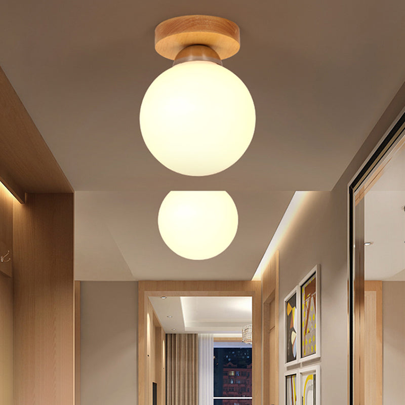 Sleek Wood Ceiling Light: Simplicity 1 - Light Flush Mount For Bedrooms