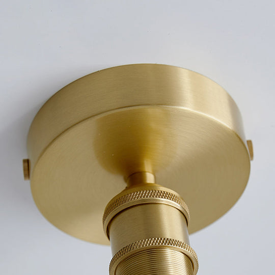 Brass Crown 1 Light Ceiling With Clear Stripes Glass Shade - Contemporary Aisle Lighting Fixture