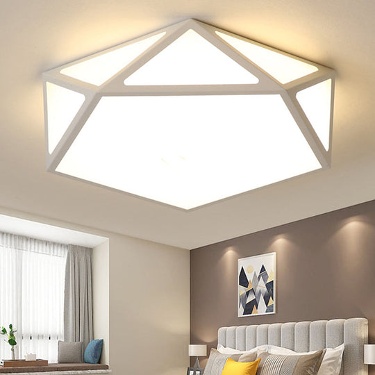 Modern Geometric Led Flush Mount Ceiling Light With Macaroon Style For Hallway And Bedroom