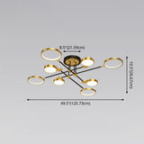 Modernist Metal Ring Chandelier Pendant Light With Hanging Cord - Perfect For Living Room