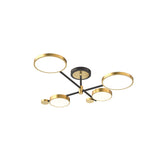 Contemporary Metal Circle Chandelier Light Fixtures For Living Room 4 / Gold Third Gear
