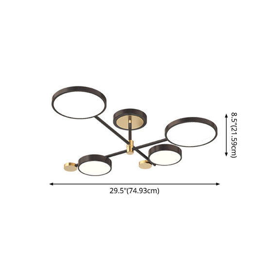 Contemporary Metal Circle Chandelier Light Fixtures For Living Room