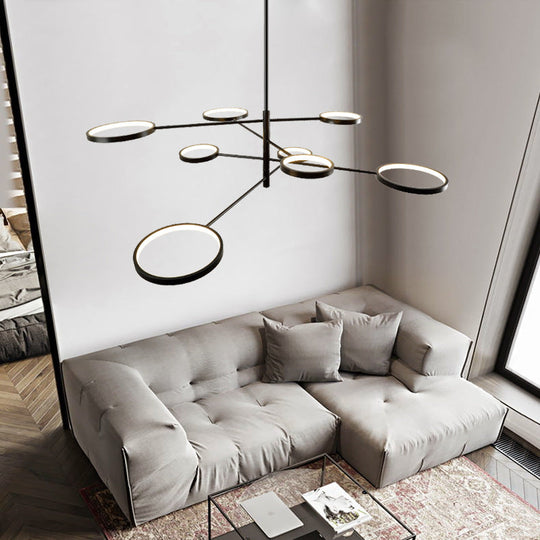 Aurora - Modernist Ring Ceiling Chandelier Metal Pendant Light Fixtures With Hanging Cord For