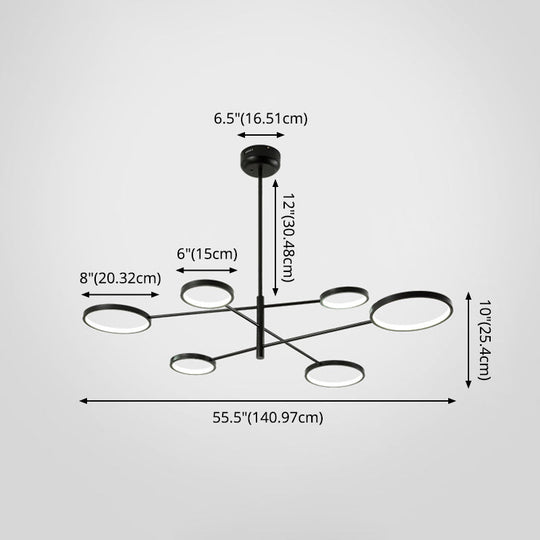 Aurora - Modernist Ring Ceiling Chandelier Metal Pendant Light Fixtures With Hanging Cord For