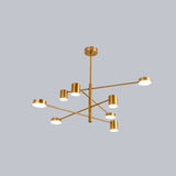 Gatria - Contemporary Sputnik Chandelier: Metal Pendant Light 8 / Gold White