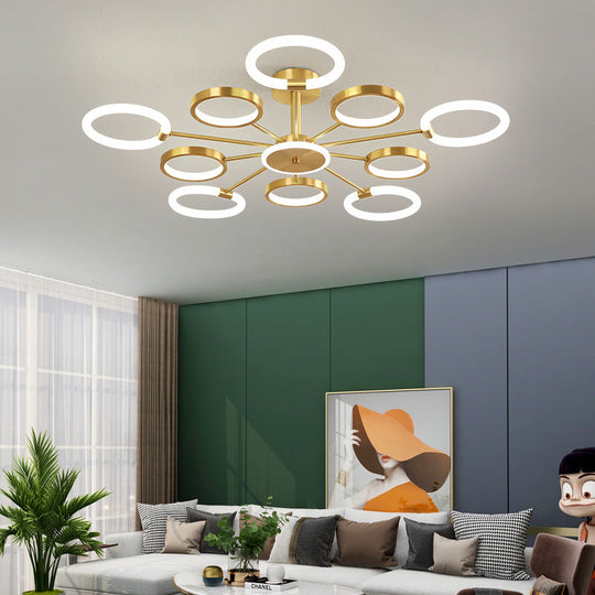 Contemporary Radial Chandelier Pendant Lighting For Living Room