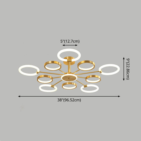 Contemporary Radial Chandelier Pendant Lighting For Living Room