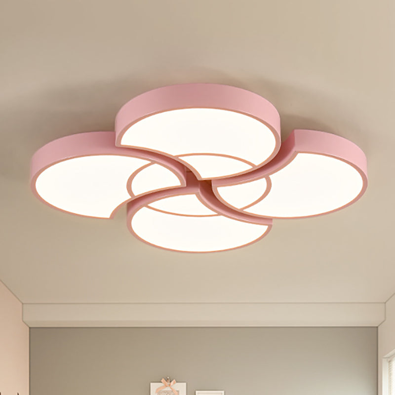 Blossom Girls Bedroom Ceiling Lamp - 4-Head Led Acrylic Mount Light Pink / 20.5 Warm