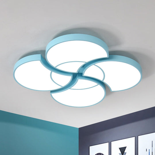 Blossom Girls Bedroom Ceiling Lamp - 4 - Head Led Acrylic Mount Light Blue / 20.5’ Warm