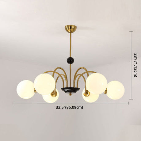 Modern White Glass Globe Chandelier For Bedroom Lighting