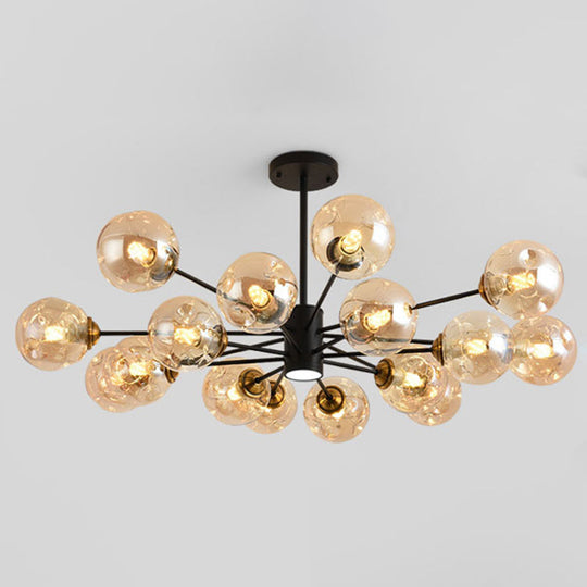Modern Glass Bubble Chandelier Pendant Lights For Bedrooms 16 / Amber