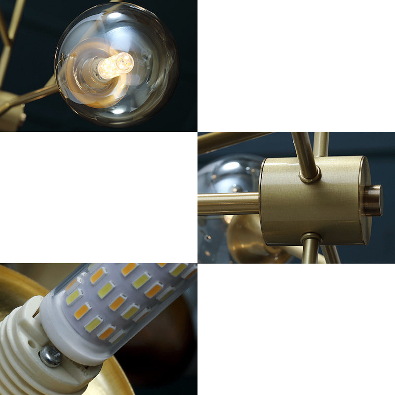 Modern Glass Globe Chandelier For Living Room - Elegant Suspension Lighting