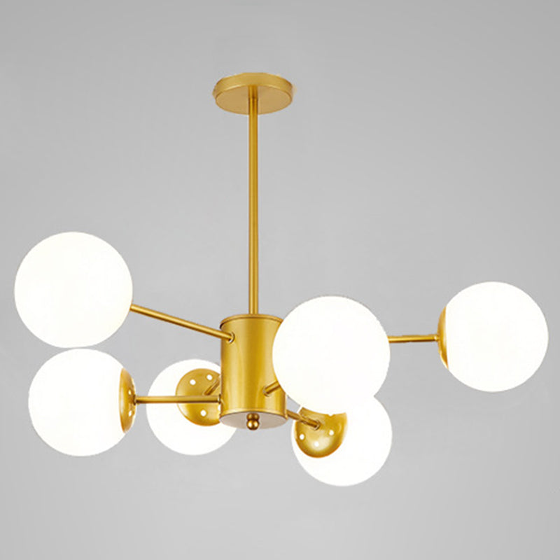 Contemporary Glass Chandelier Light For Living Room Ceiling 6 / Gold Without Spot