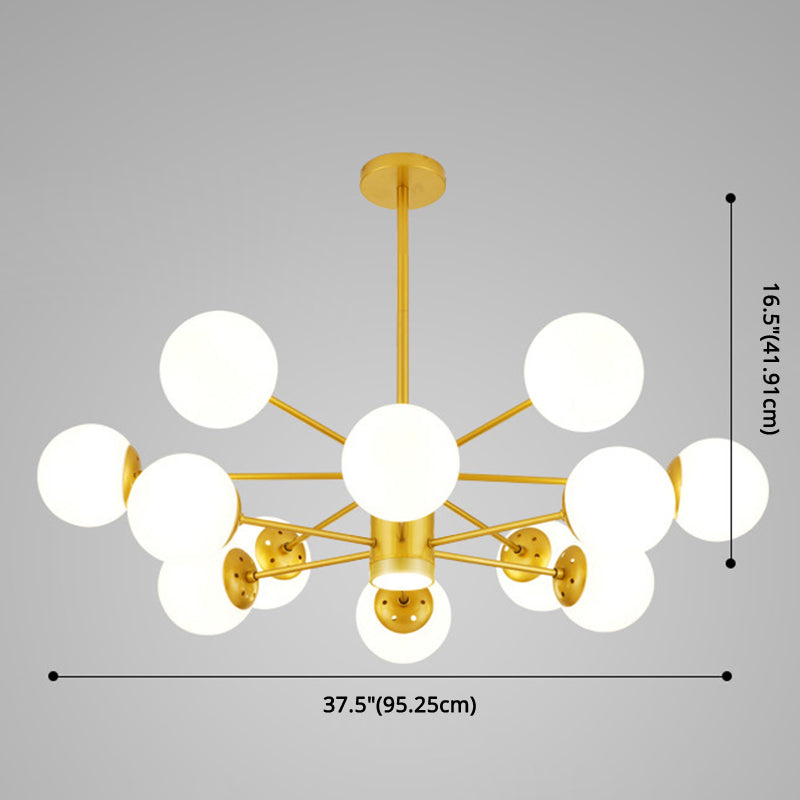 Contemporary Spherical Glass Chandelier Light For Living Room Ceiling
