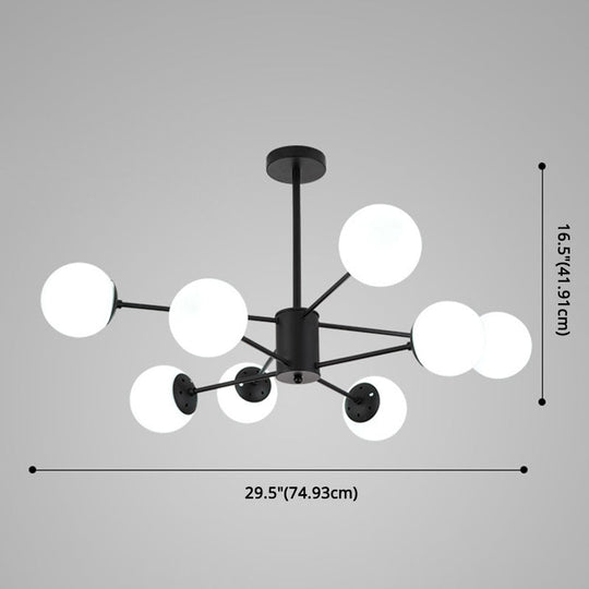 Contemporary Spherical Glass Chandelier Light For Living Room Ceiling