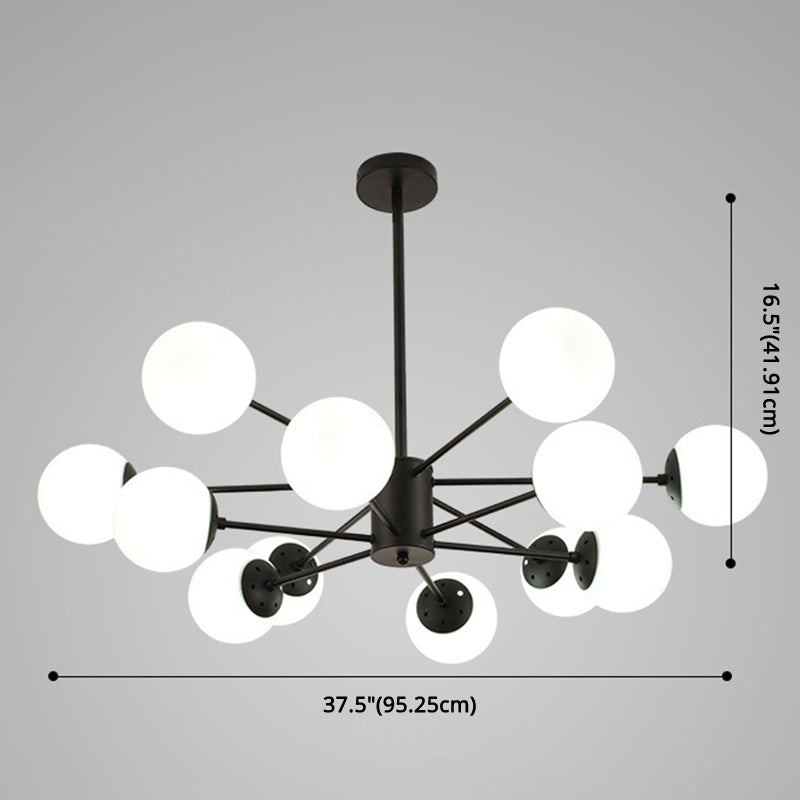 Contemporary Spherical Glass Chandelier Light For Living Room Ceiling