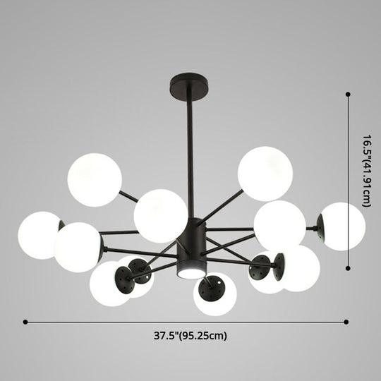 Contemporary Spherical Glass Chandelier Light For Living Room Ceiling