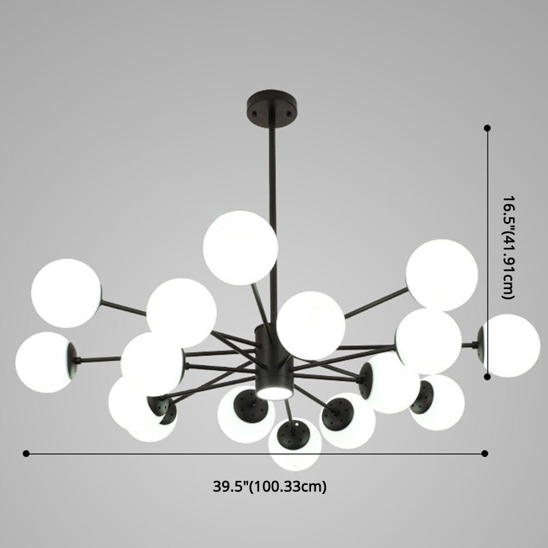 Contemporary Spherical Glass Chandelier Light For Living Room Ceiling