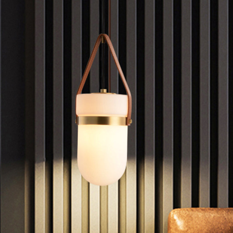 Contemporary White Glass Ceiling Pendant Lamp For Bedrooms