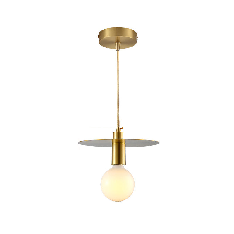 Modern Globe Pendant Light With White Glass And Gold Metal Shade - Ideal For Bedroom Hanging
