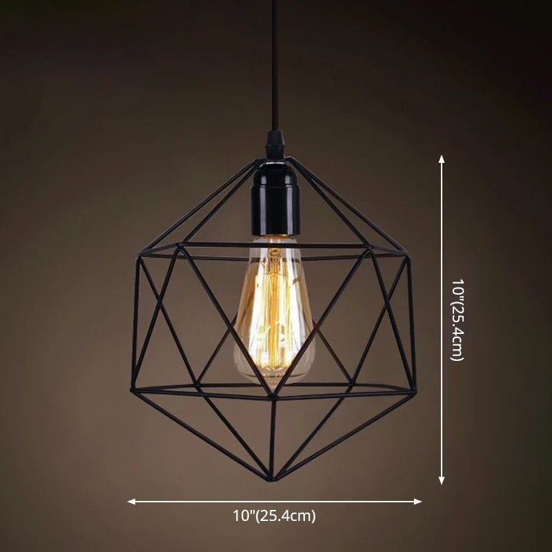 Industrial Retro 1-Light Pendant With Metal Cage For Bar - Hang In Style!