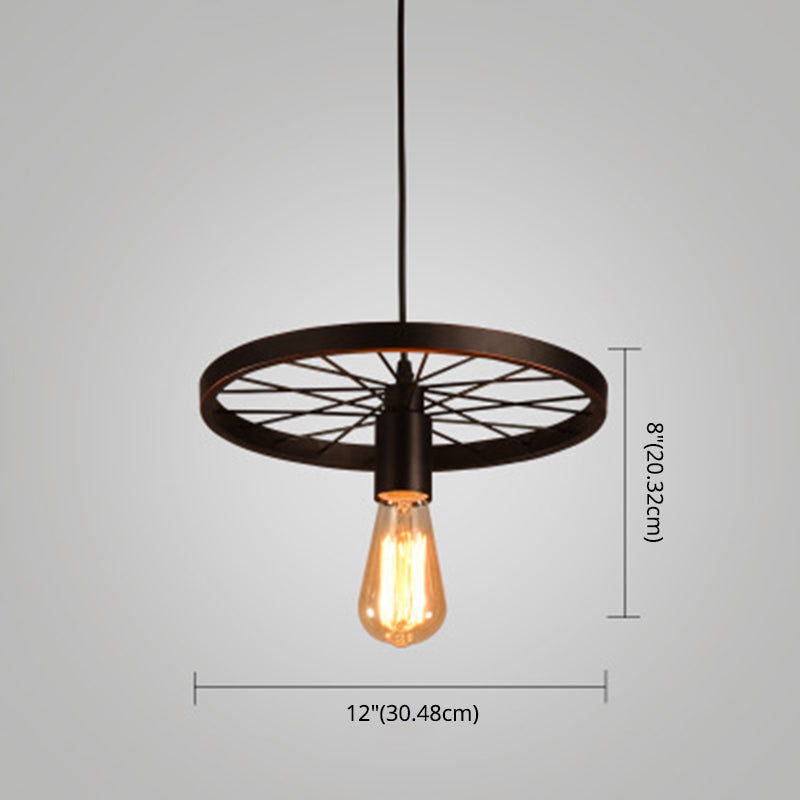 Industrial Style Metallic Multi-Light Pendant With Wheel Design - Perfect For Restaurants