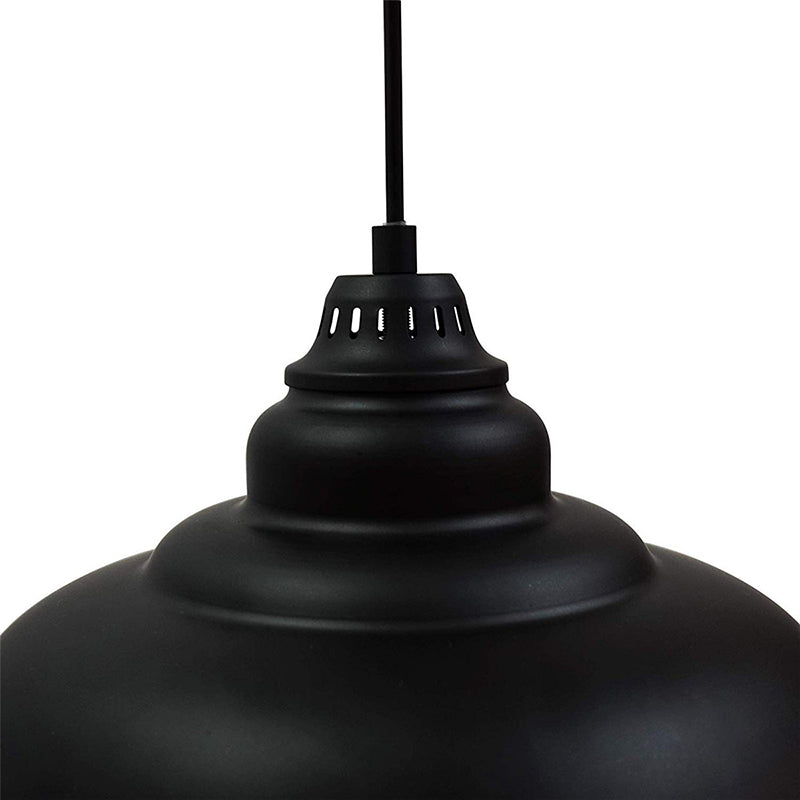 Bowl Suspension Pendant Light In Black - Industrial Style Metal 1 For Dining Room