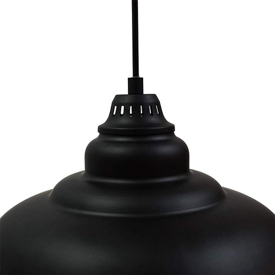 Bowl Suspension Pendant Light In Black - Industrial Style Metal 1 For Dining Room