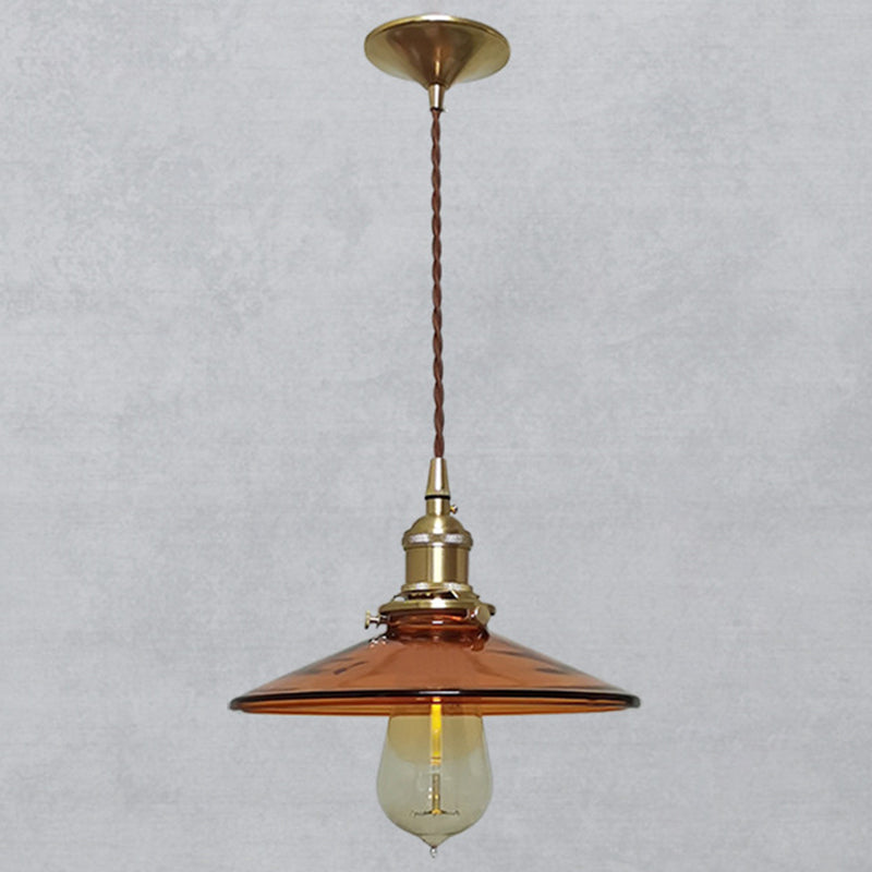 Retro Glass Shade Pendant Light With Brown Finish - Ideal For Living Room Tan / 8.5