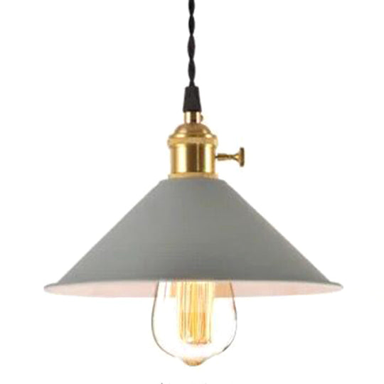 Nordic Industrial Macaron Pendant Light - Colorful Metal 1-Light Lighting Grey / 8.5