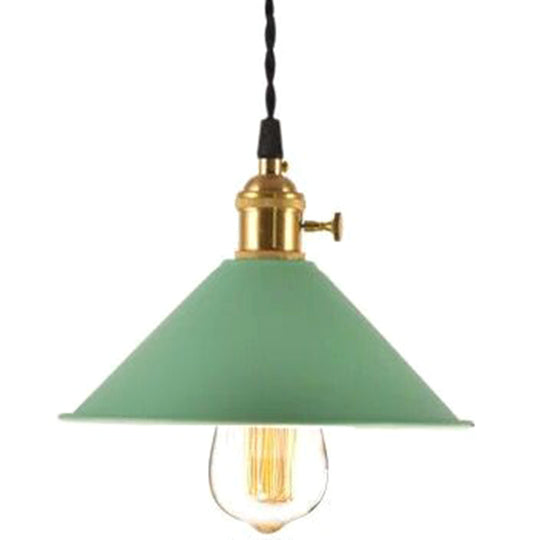 Nordic Industrial Macarons Pendant Light - Metal Colorful 1-Light Lighting Green / 8.5’