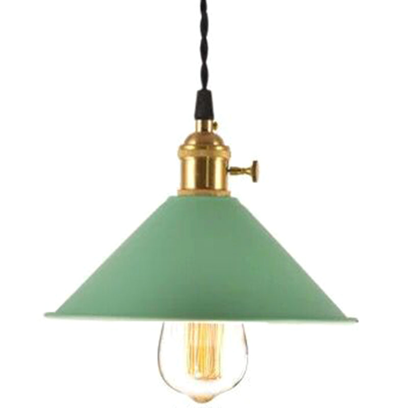 Nordic Industrial Macaron Pendant Light - Colorful Metal 1-Light Lighting Green / 8.5