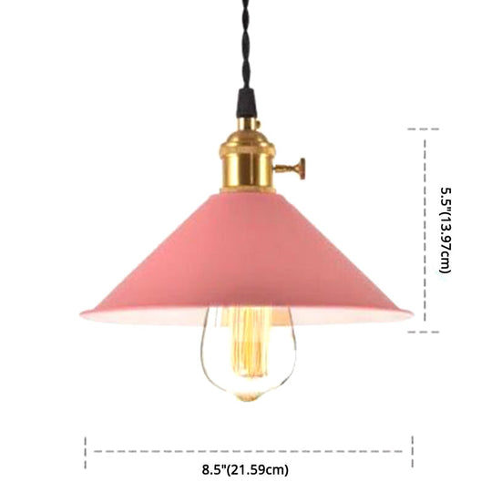 Nordic Industrial Macaron Pendant Light - Colorful Metal 1-Light Lighting