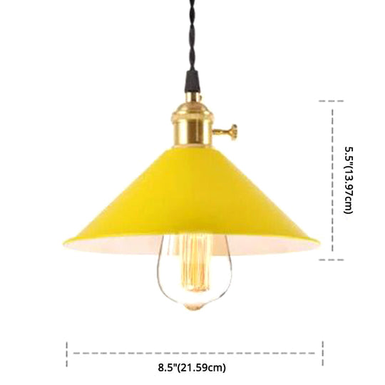 Nordic Industrial Macaron Pendant Light - Colorful Metal 1-Light Lighting