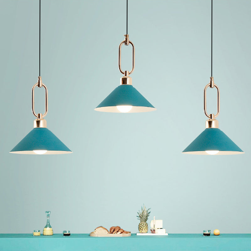 Modern Macarons Umbrella Pendant Light With Metal Ring - Stylish Lighting