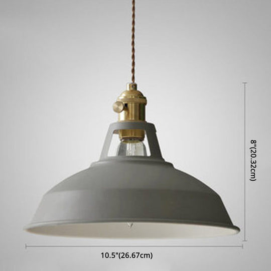 Marta - Industrial Macarons Barn Shade Pendant Light Metal 1-Light Lighting For Restaurant