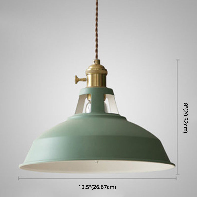 Marta - Industrial Macarons Barn Shade Pendant Light Metal 1-Light Lighting For Restaurant