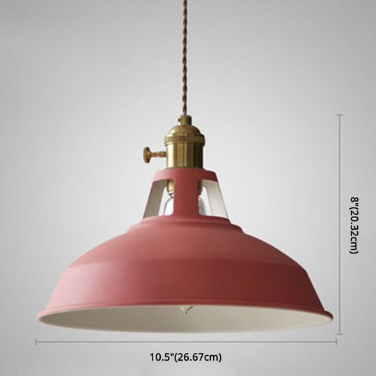 Marta - Industrial Macarons Barn Shade Pendant Light Metal 1-Light Lighting For Restaurant