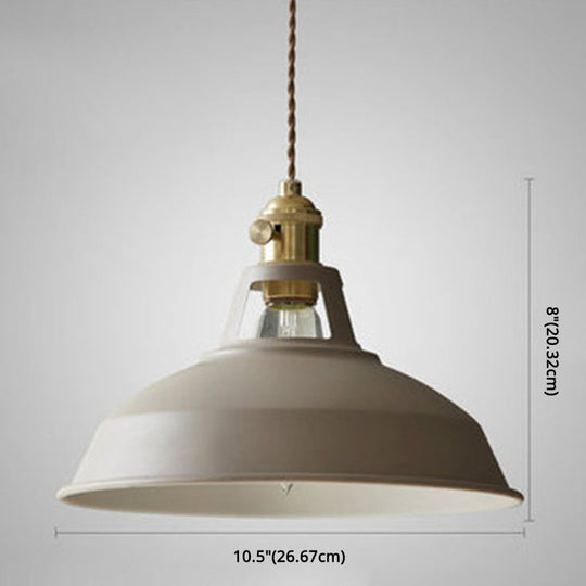 Marta - Industrial Macarons Barn Shade Pendant Light Metal 1-Light Lighting For Restaurant