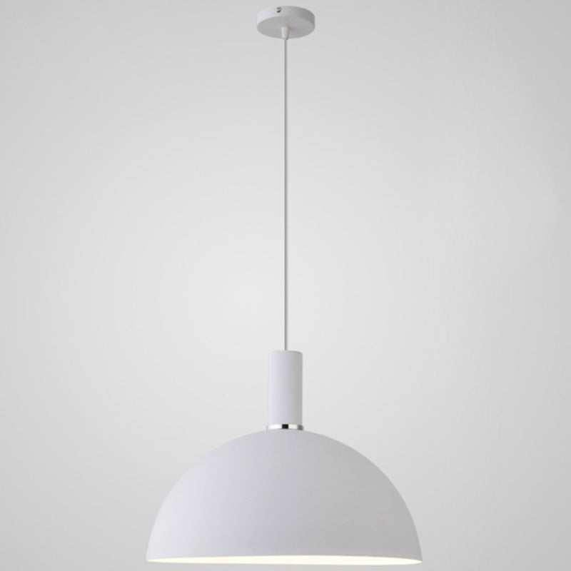 Nordic Style Metal Hemispherical Pendant Lamp - | Restaurant Ceiling Light 1 White / 14