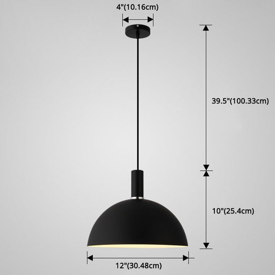Nordic Style Metal Hemispherical Pendant Lamp - | Restaurant Ceiling Light 1