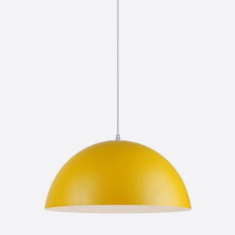 Dome Restaurant Pendant Light Modern Metal Design Hanging Ceiling With 1 Yellow / 12