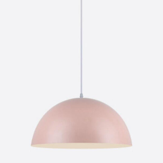 Dome Restaurant Pendant Light Modern Metal Design Hanging Ceiling With 1 Pink / 12