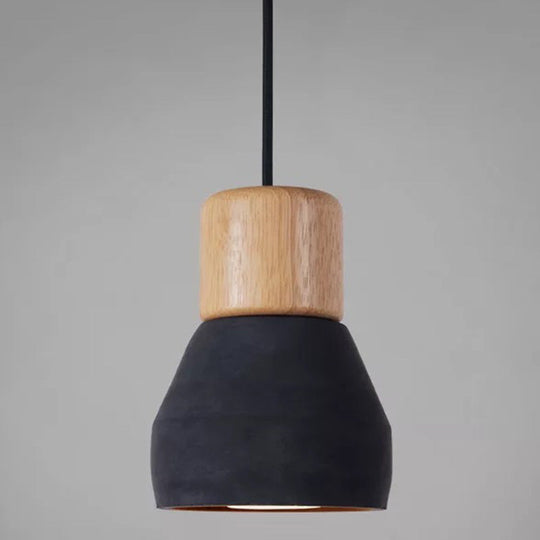 Nordic Minimalist Style Cement Tapered Hanging Light - 1-Light Restaurant Down Mini Pendant