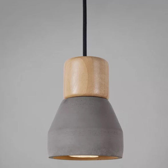 Nordic Minimalist Style Cement Tapered Hanging Light - 1-Light Restaurant Down Mini Pendant