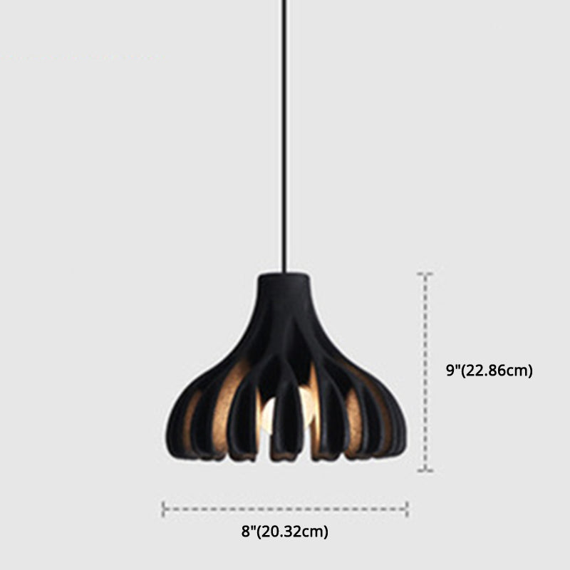 Modern Nordic Resin Pendant Lamp With Coral Line Shade - 1-Light Hanging Fixture For Dining Room